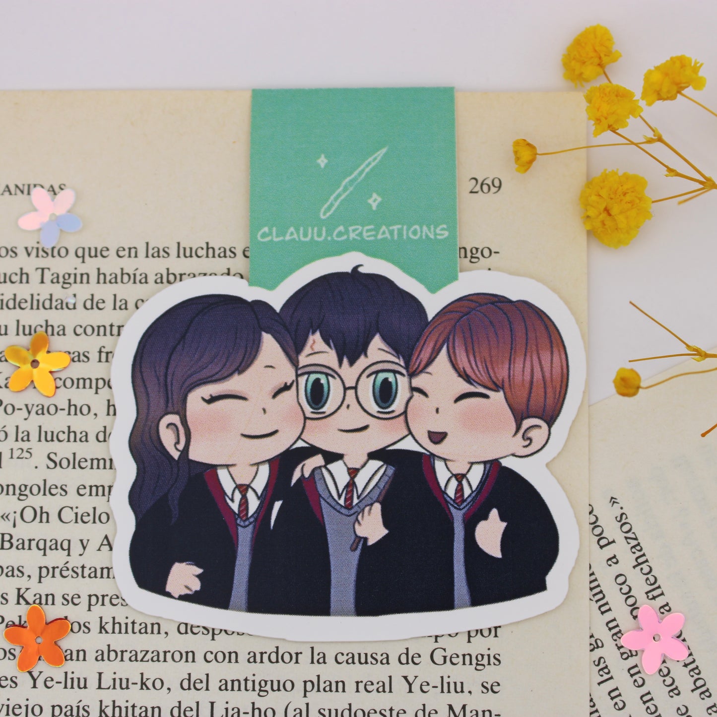 Marcapáginas Magnético Harry Potter, Hermione y Ron
