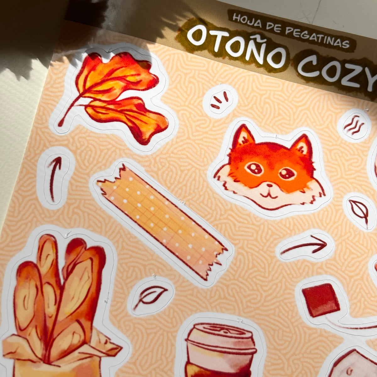 Hoja de pegatinas OTOÑO COZY + Pack hoja y marcapáginas tradicional