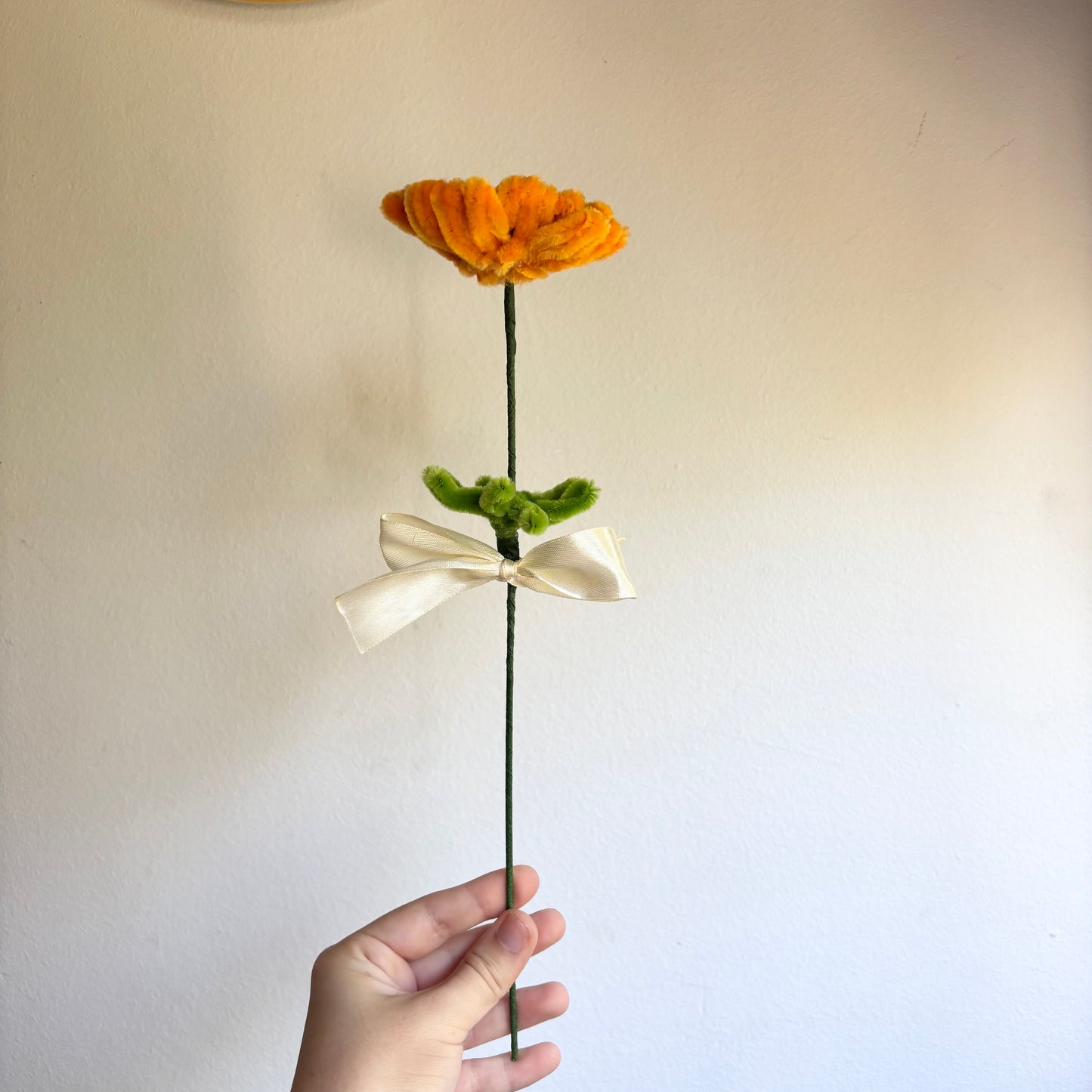 Flor Anémona Naranja Limpiapipas