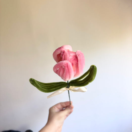 Flor Tulipán Rosa Limpiapipas