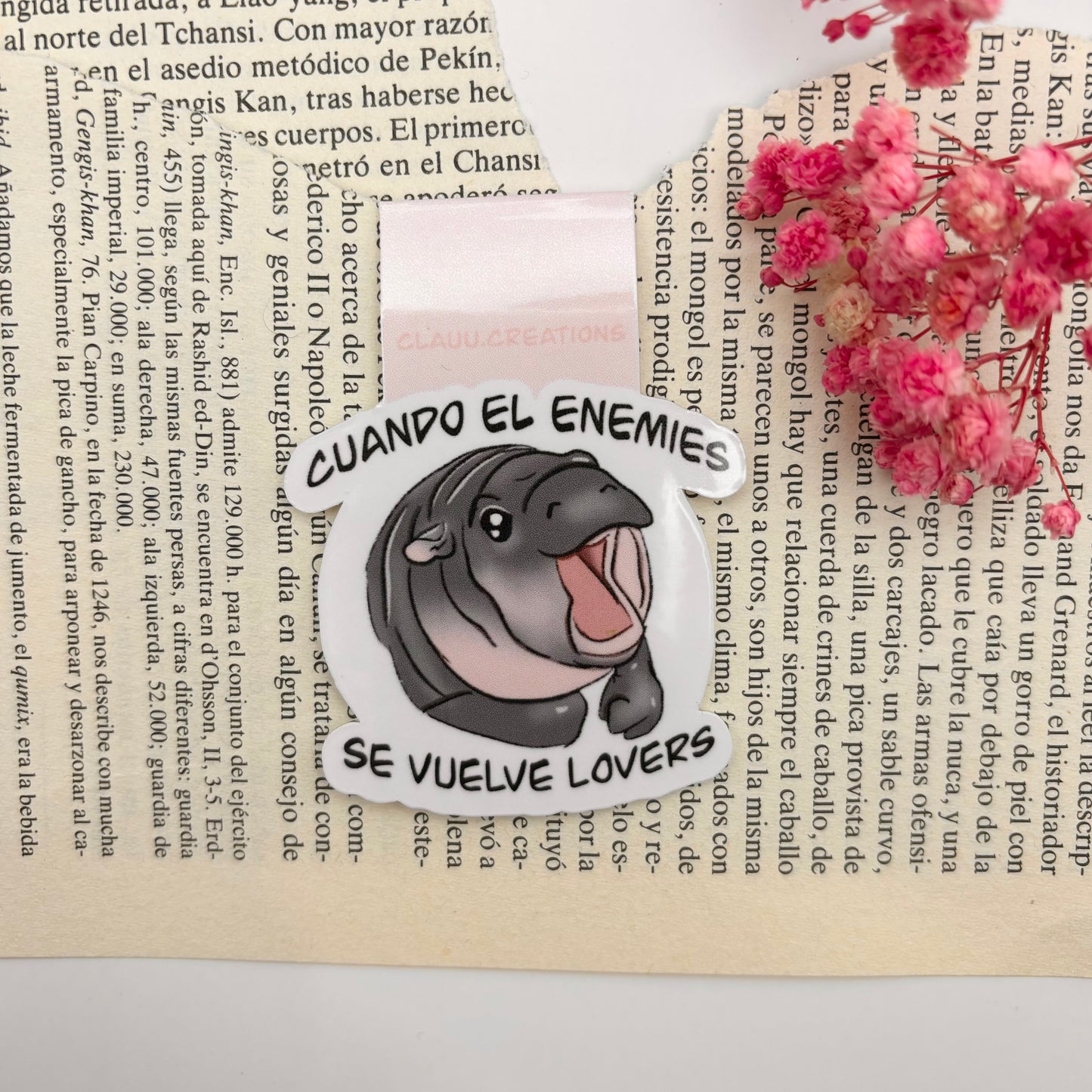 Marcapáginas Magnetico Memes - Hipopótamo (Cuando el enemies se vuelve lovers)