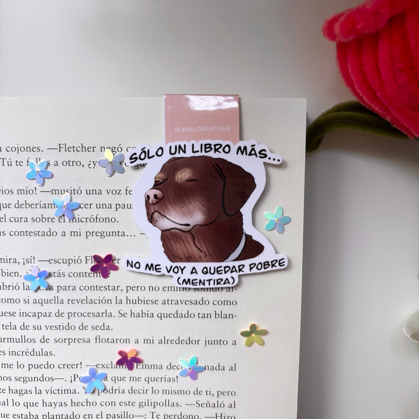 Marcapáginas Magnético Meme - Perro pobre. Sólo un libro más... no me voy a quedar pobre (mentira)