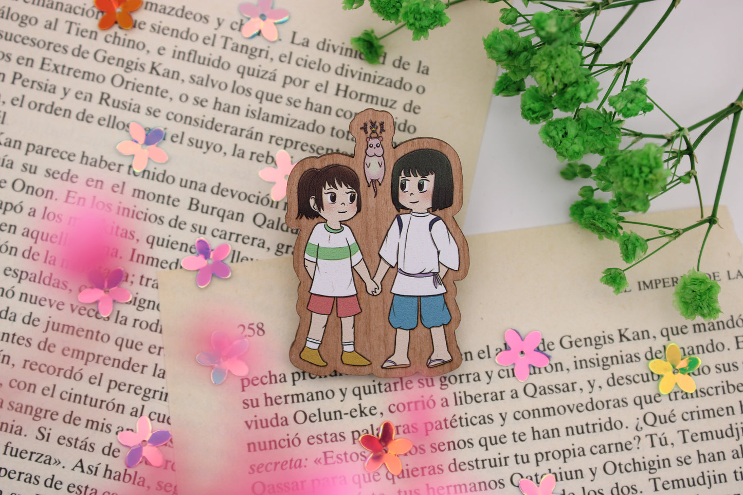 Pin de madera 5cm El Viaje de Chihiro - Chihiro y Haku