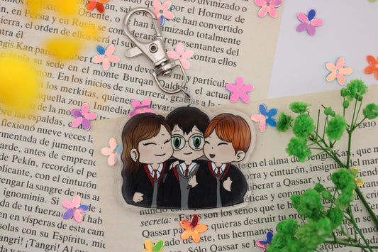 Llavero acrílico 5cm Harry Potter, Hermione y Ron
