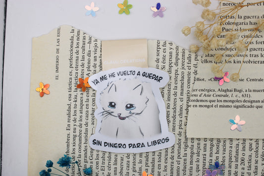 Marcapáginas Magnético Memes - Ya me he vuelto a quedar sin dinero para libros (gato bancarrota)