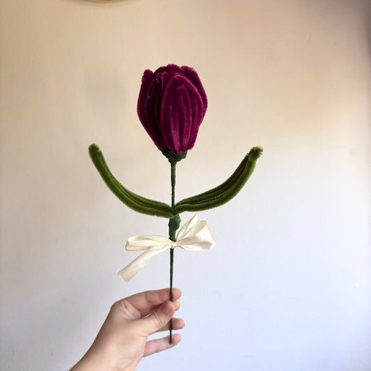 Flor Tulipán Morado Limpiapipas