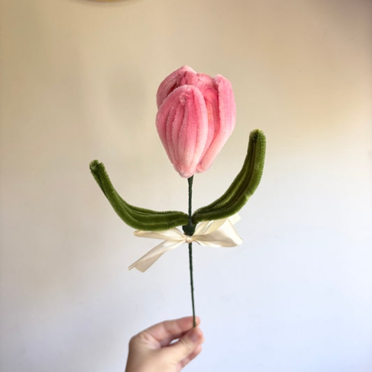 Flor Tulipán Rosa Limpiapipas