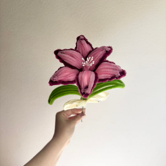 Flor Lirio Morado y Rosa Limpiapipas